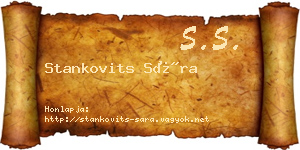 Stankovits Sára névjegykártya
